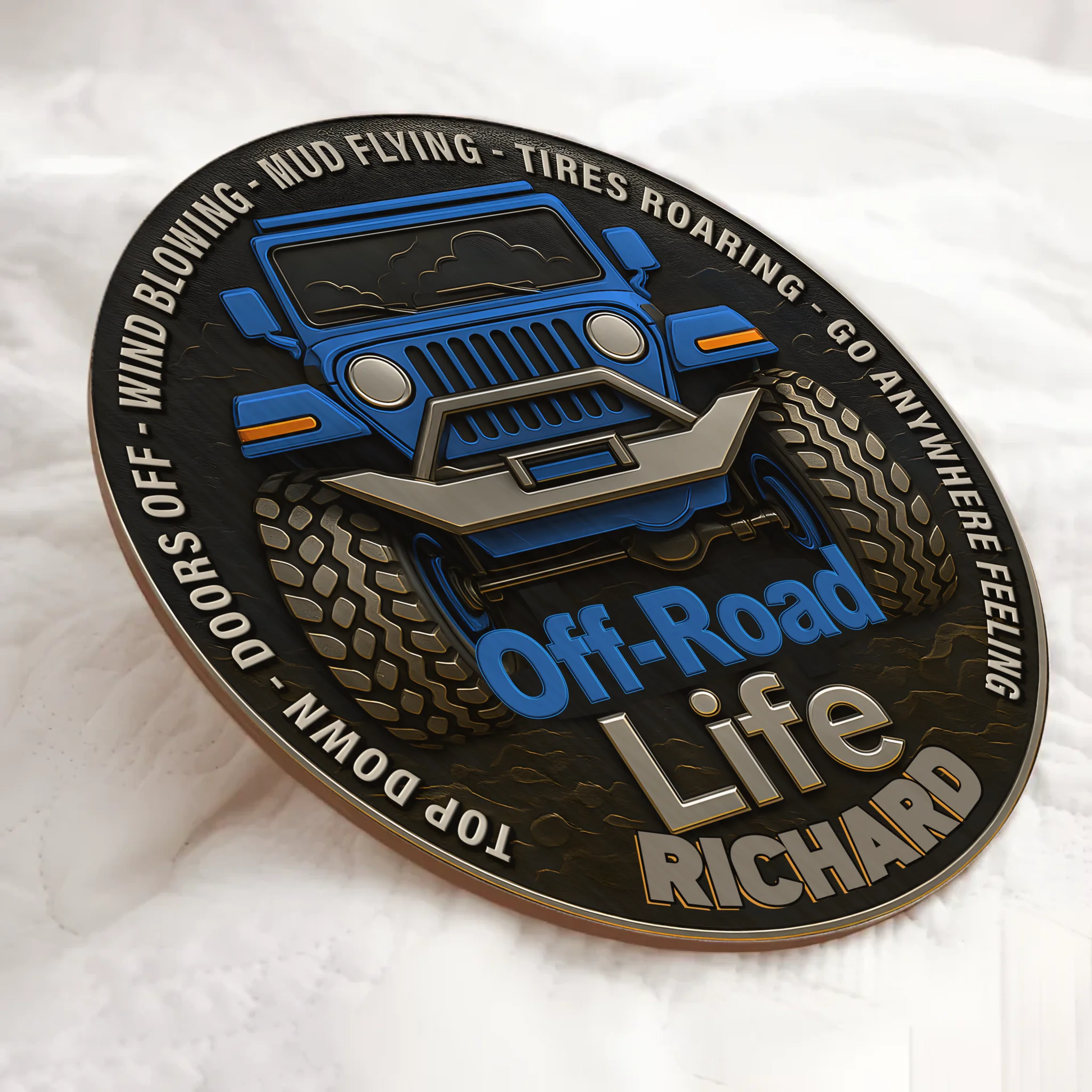 Off Road Car Customized Door Plate - Personalized Name Wooden Sign