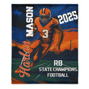 Football blanket with Name and Number, Football Blanket, Football Lover Blanket, Blanket for Football Fan, Football Player Gifts