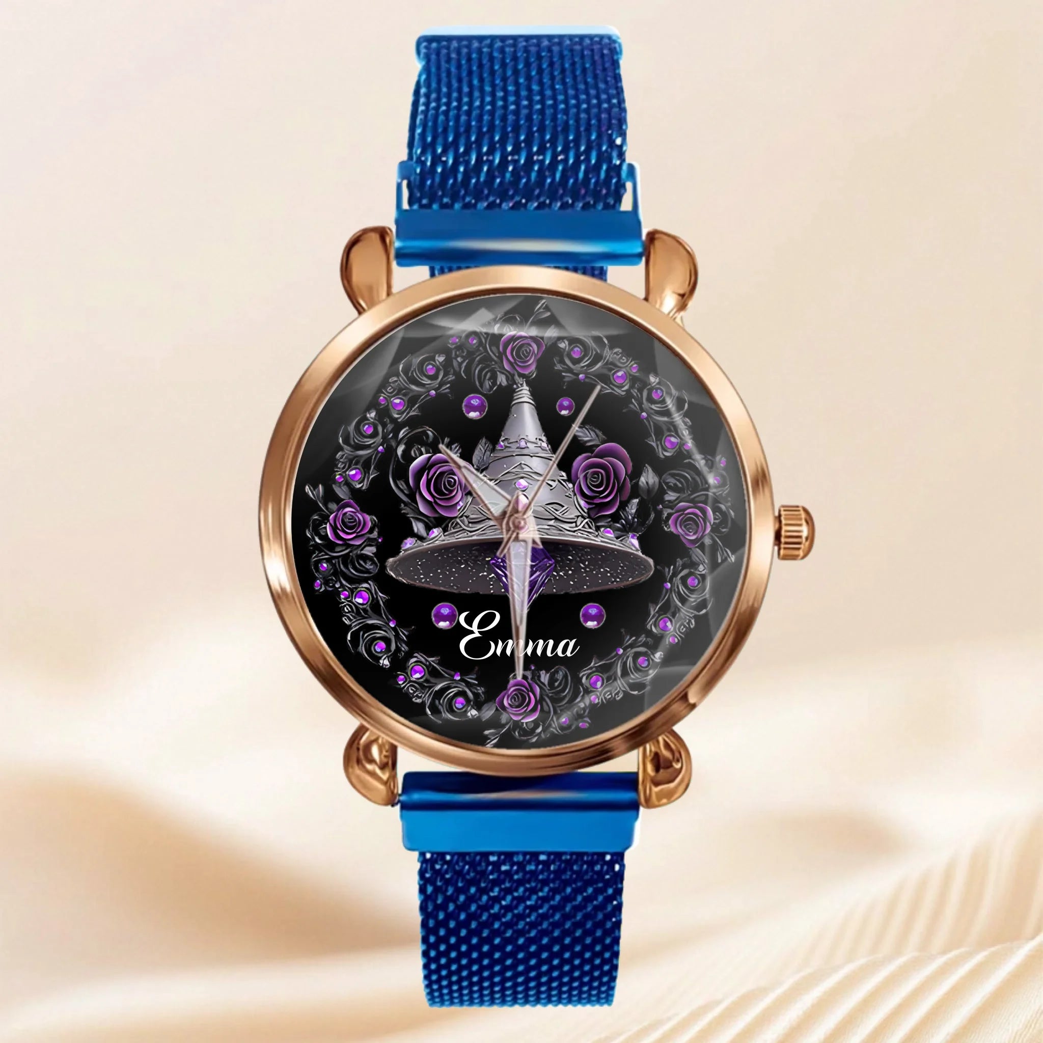 Witch Magic Flower Hat House Customized Watch - Personalized Name