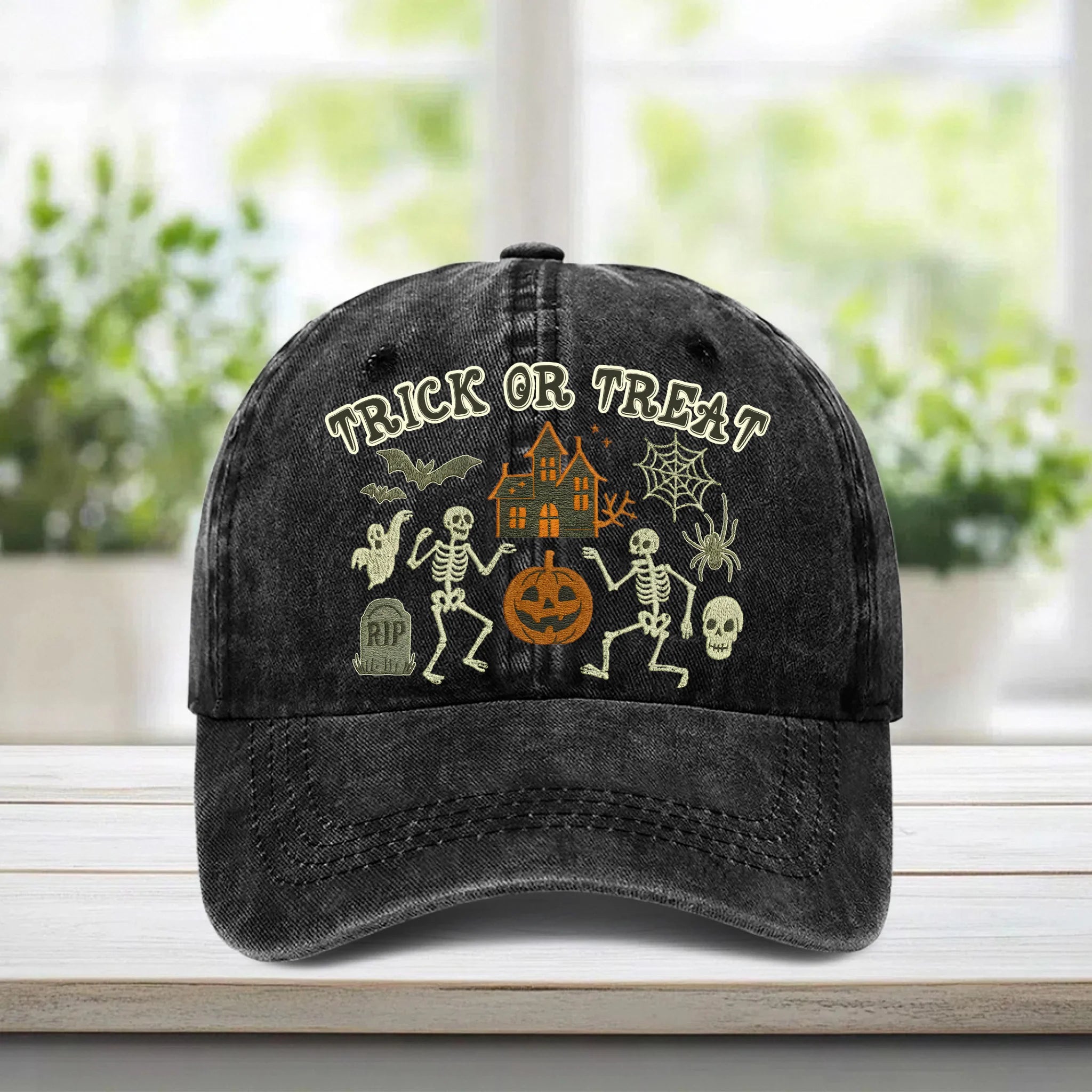 Vintage Halloween Pumpkin Customized Cap - Personalized Title Baseball Cap - Halloween Celebration