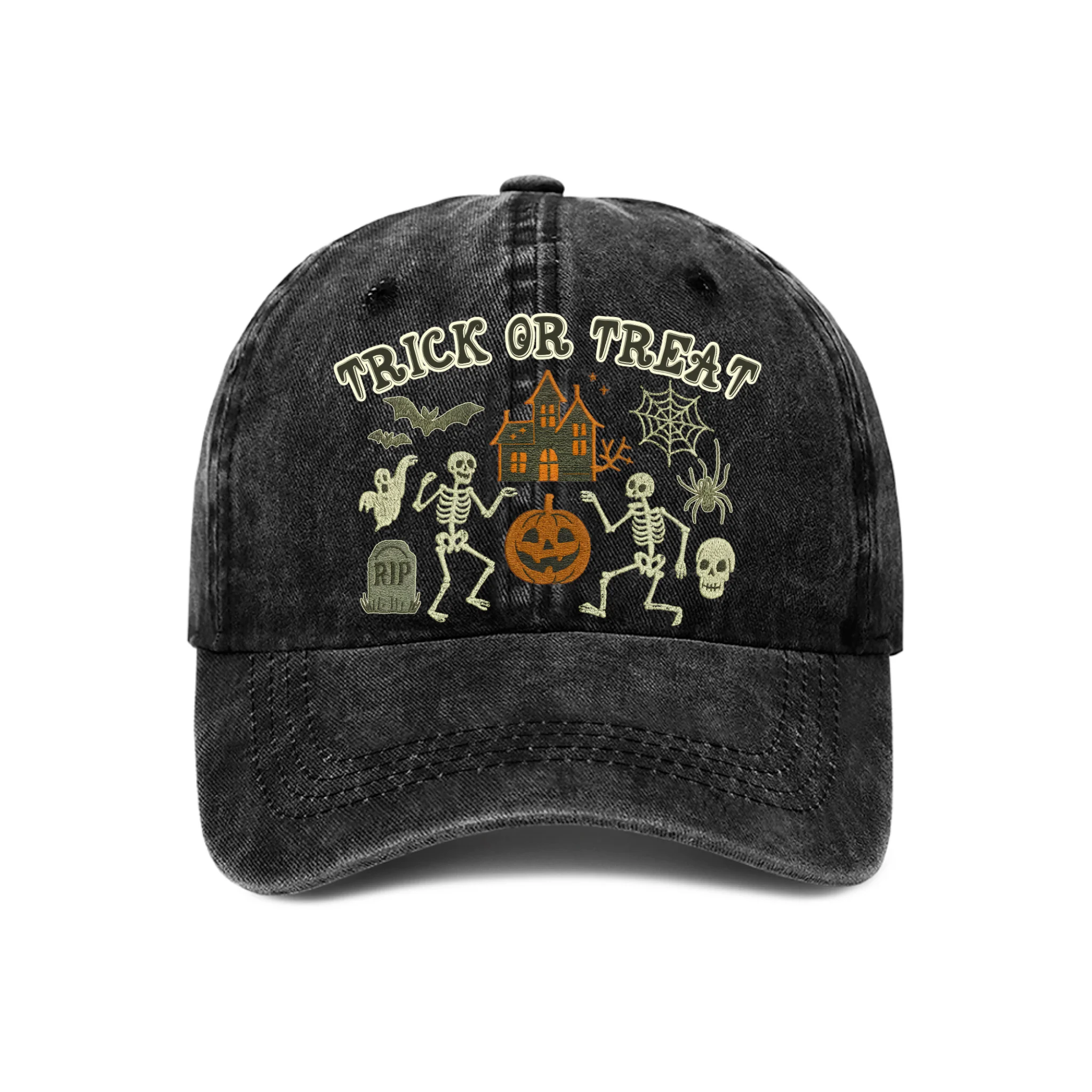 Vintage Halloween Pumpkin Customized Cap - Personalized Title Baseball Cap - Halloween Celebration