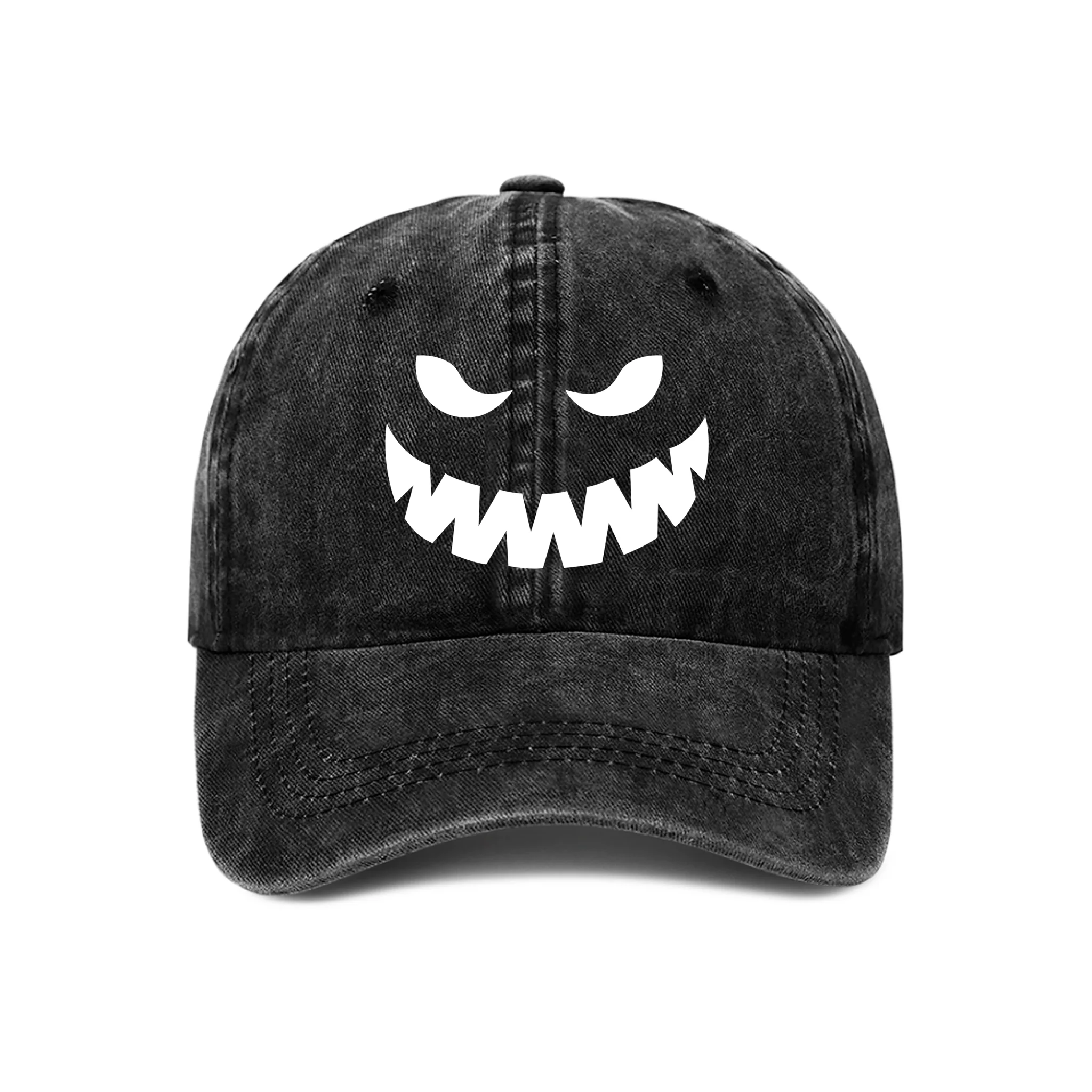 Customized Cap With Funny Pumpkin Face Expression - Personalized Expressions Baseball Cap