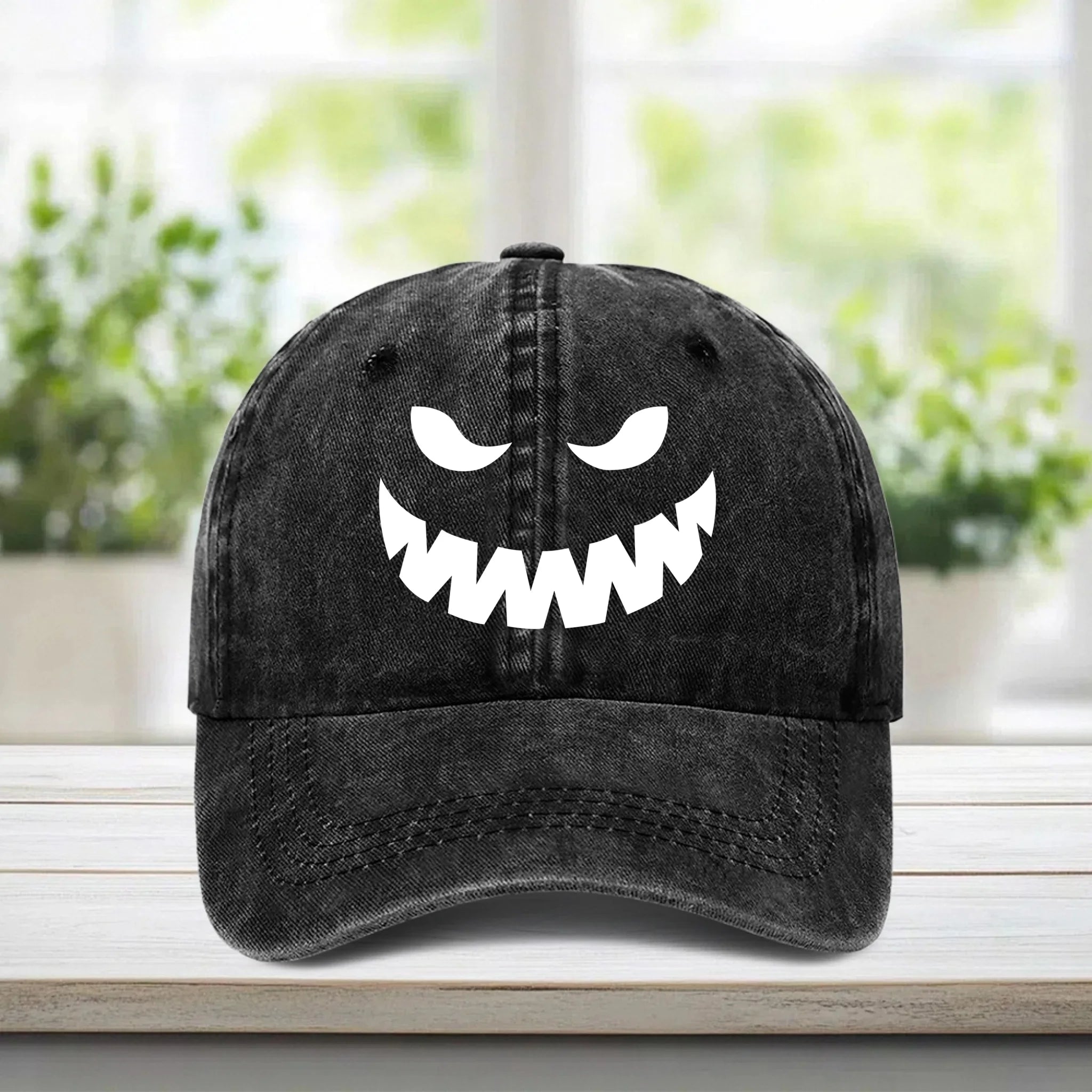 Customized Cap With Funny Pumpkin Face Expression - Personalized Expressions Baseball Cap