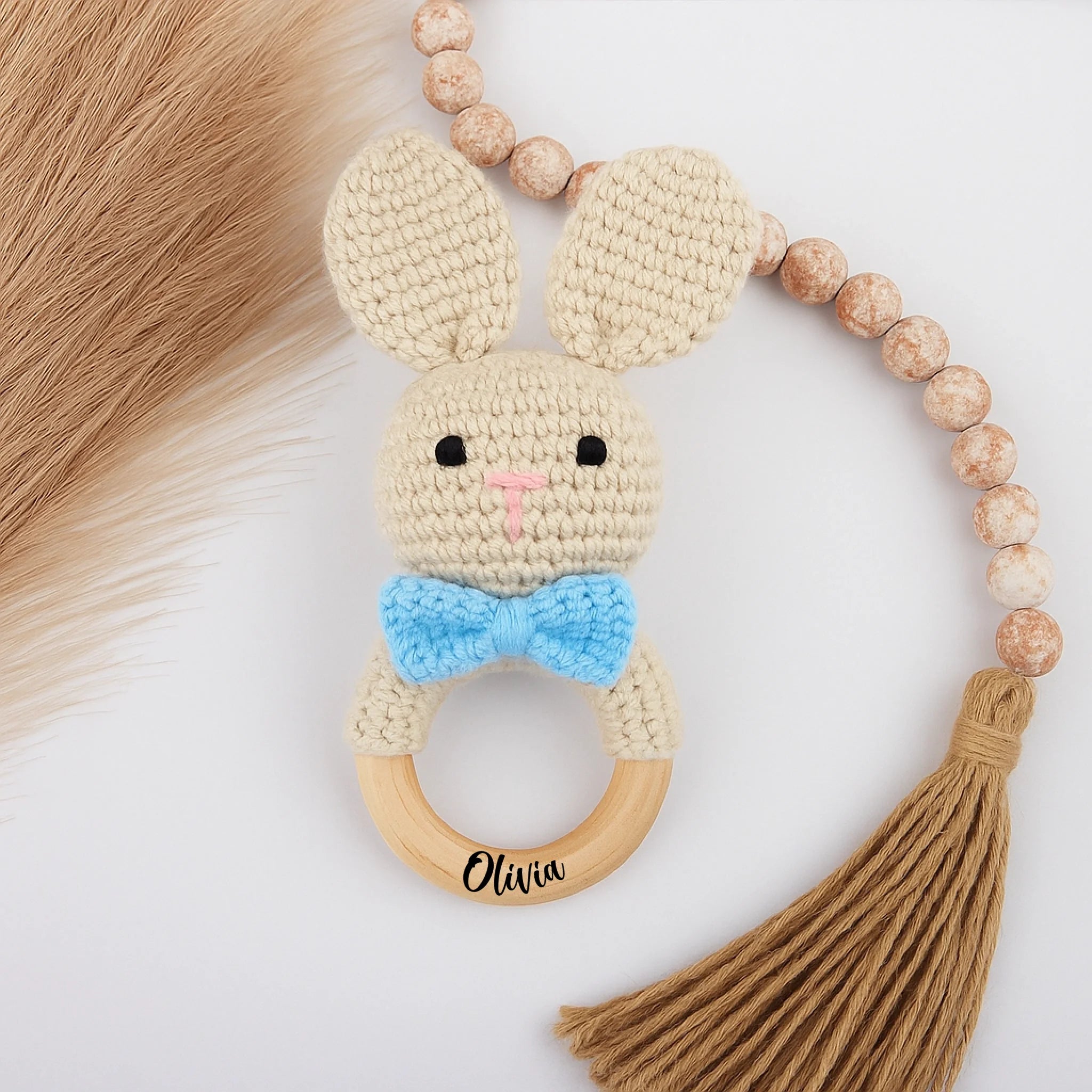 Custom Baby Animal Rattle - Gift for Newborns & Baby Showers