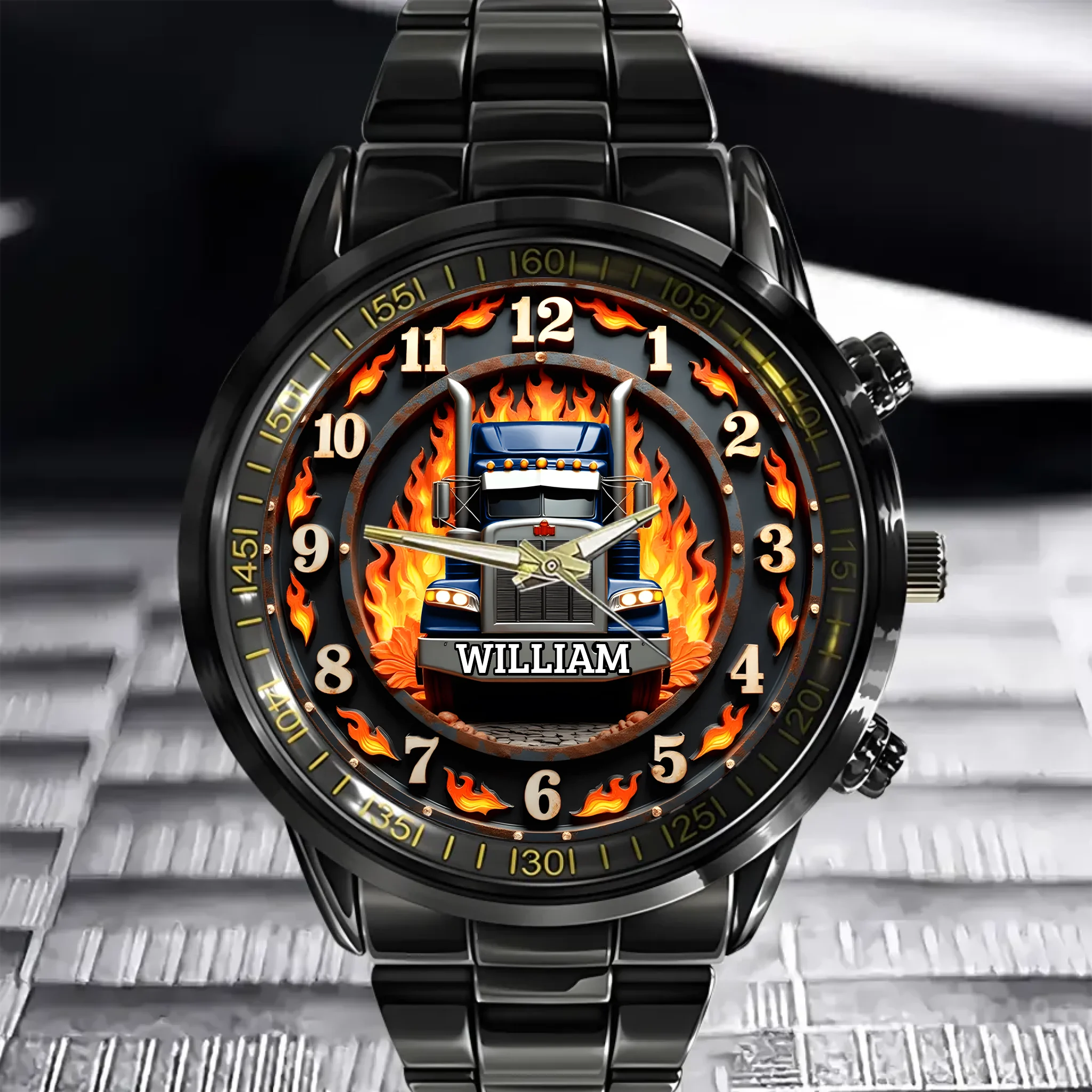 Trucker's Pride Custom Watch - Personalized Name - Gifts for Truckers,for Family
