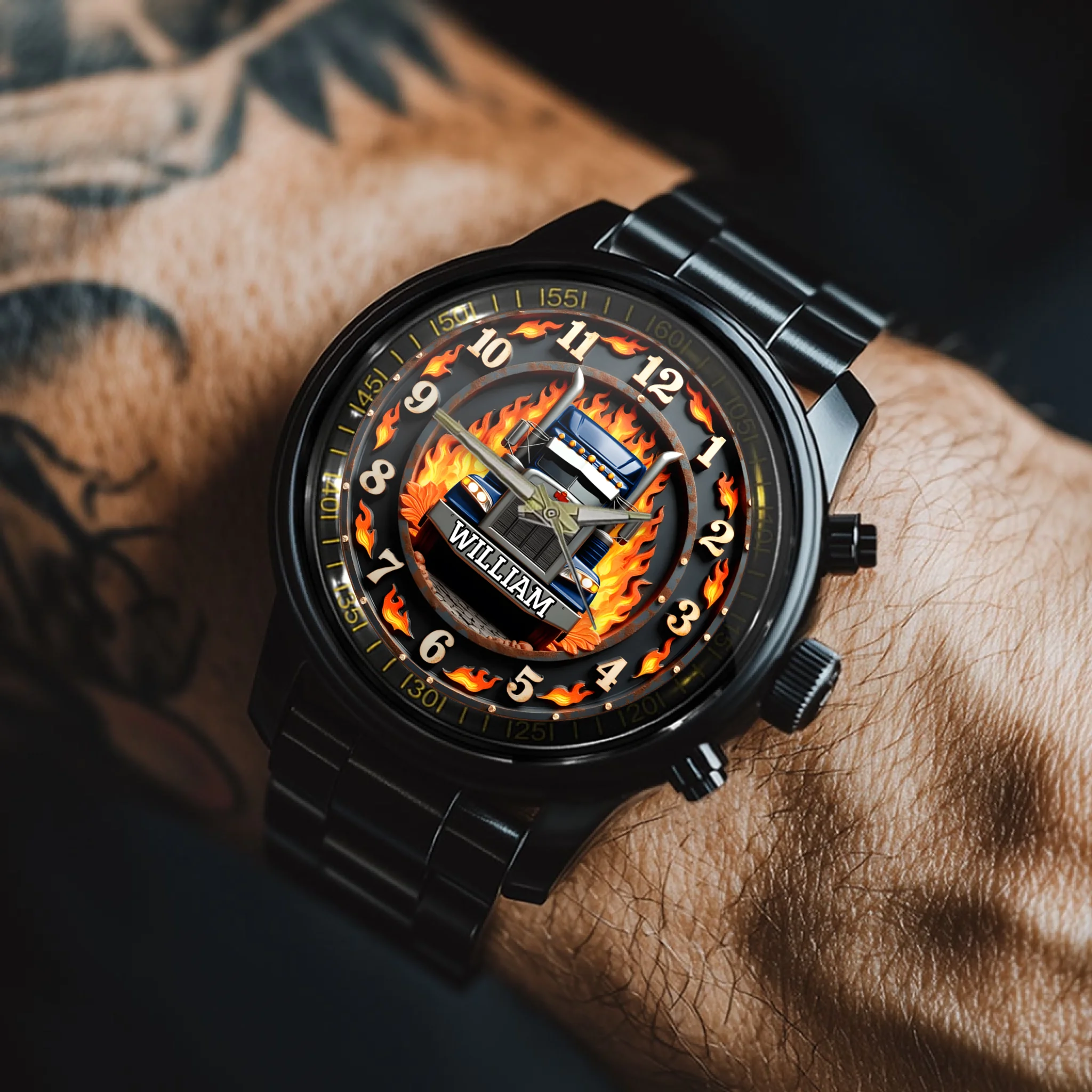 Trucker's Pride Custom Watch - Personalized Name - Gifts for Truckers,for Family
