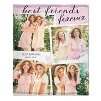 Custom Best Friend Photo Blanket – Personalized Friendship Picture Throw – Gift for Besties