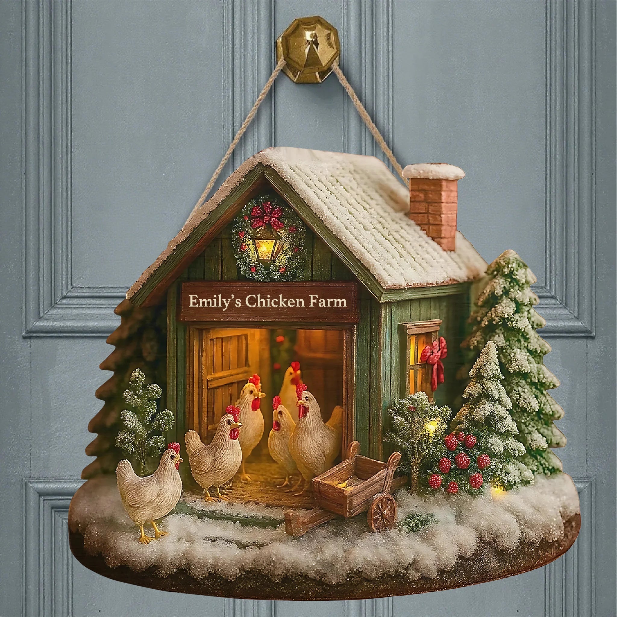 Welcome My Chicken Farm - Personalized Wooden Sign - Christmas Ornament