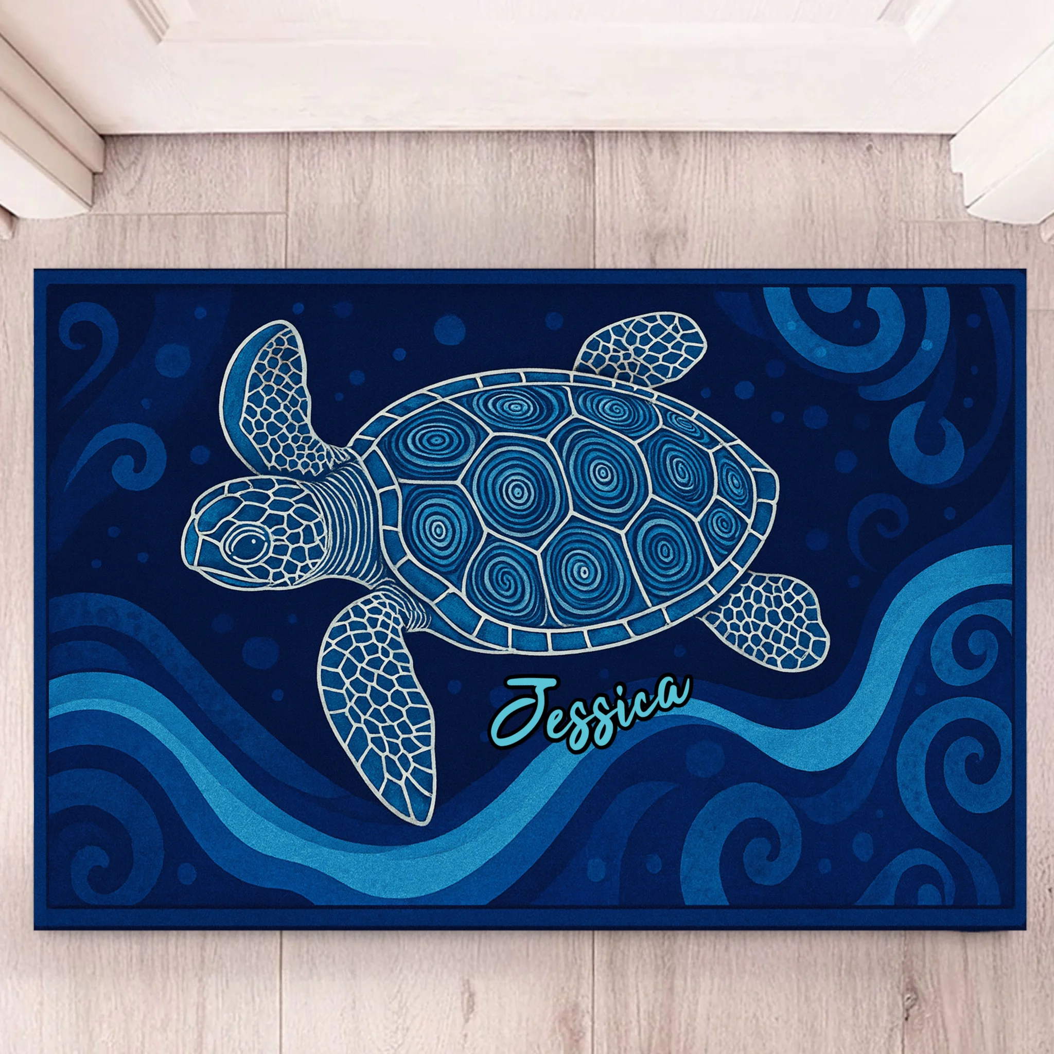 Sea Turtles Customized Floor Mat - Personalized Name Door Mat
