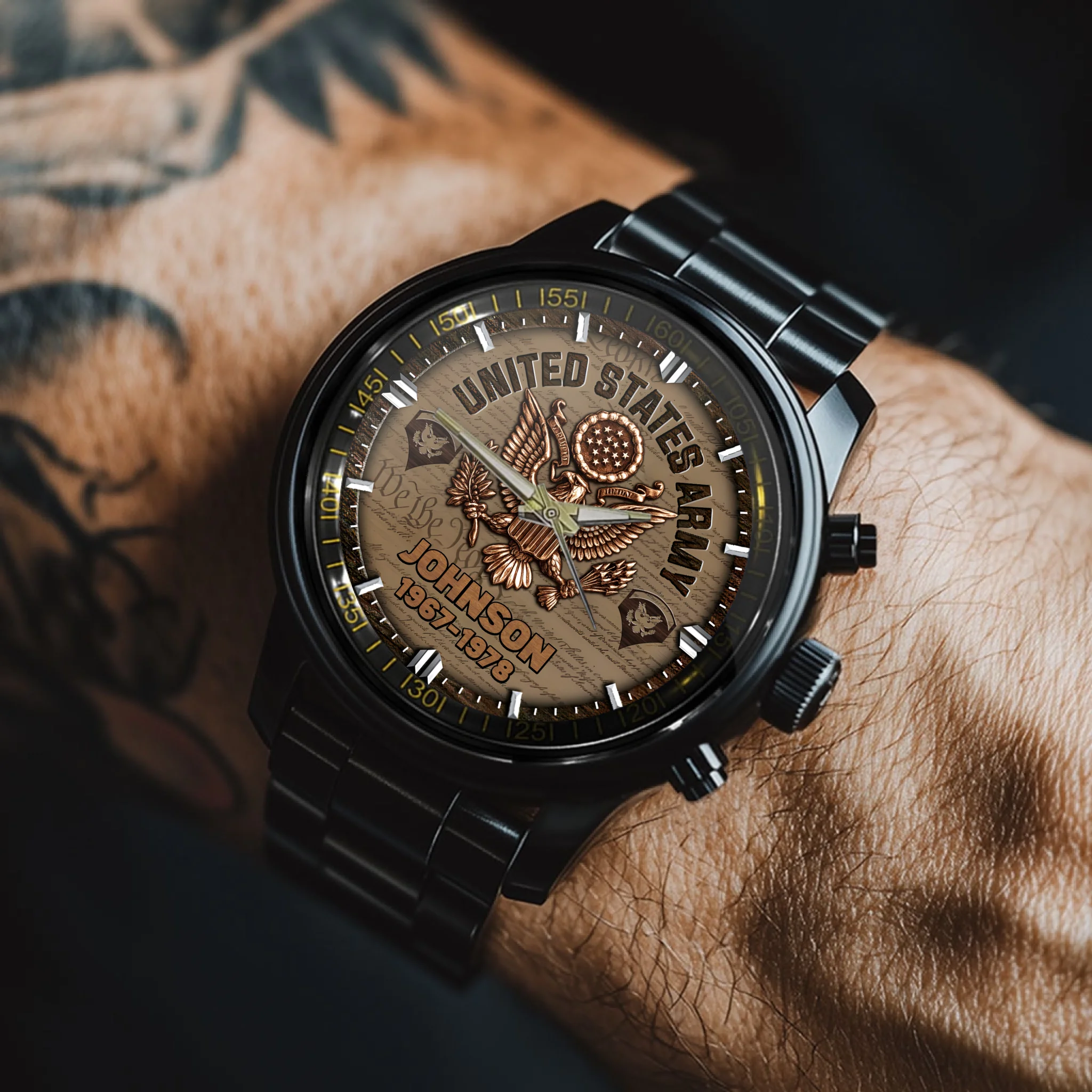 American Military Watch - Personalized Retro color scheme Watch ,Personalized Veteran Gift