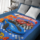Custom Sports Car Blanket - Personalized Race Car Theme Throw Blanket - Gift for Boys and Girls