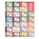 Custom Alphabet Blanket - Personalized Zoo Animal ABC Baby Throw Blanket - Gift for Newborns and Children